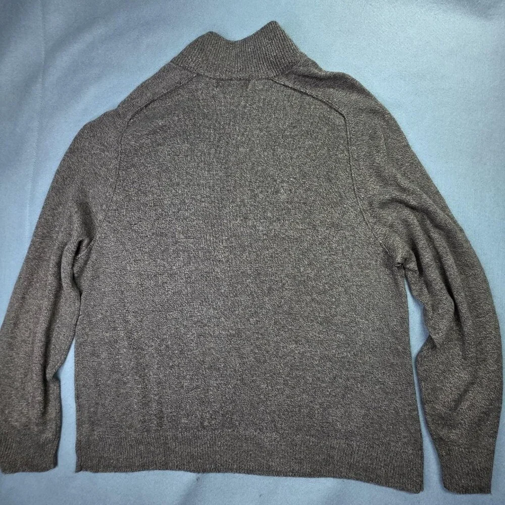 Banana Republic Sweater Men XL Brown Silk Cashmere Half Zip Pullover Vintage